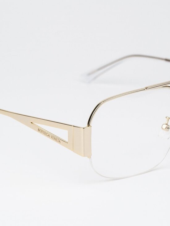 Bottega Veneta Women Eyeglasses Gold Pilot BV1067O 002 NEW AUTHENTIC main image 4